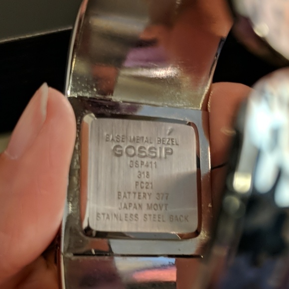 Gossip Silver Tone Cuff Watch with Mother of Pearl - Picture 4 of 4